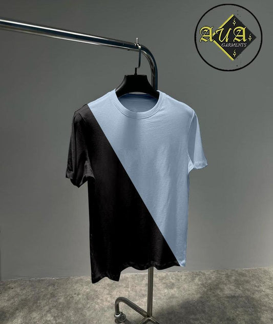 1 Pc Cross Panel Shirts For Men's - Black