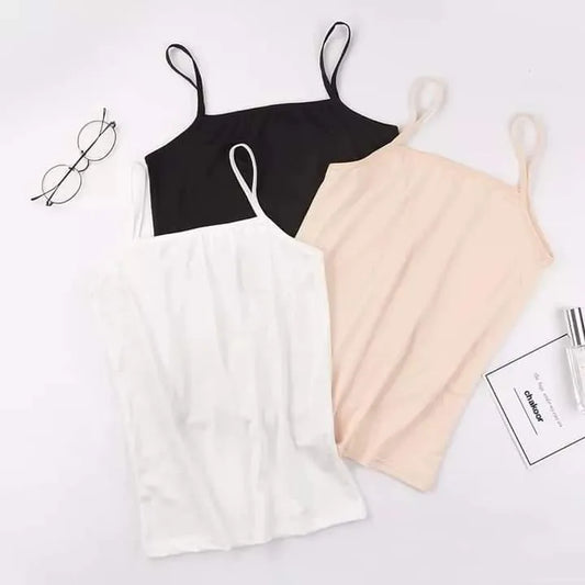 Pack of 3 Cotton Plain Comfortable And Lightweight Camisole